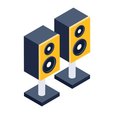 Hoparlörler. Web simgesi basit illüstrasyon