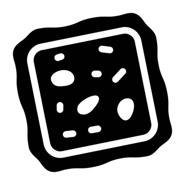 Yiyecek ve içecek ikonu. Web için çikolata parçacıklı vektör simgelerinin ana hatları