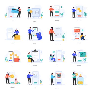 Web tasarımı için vektör simgeleri kümesi 