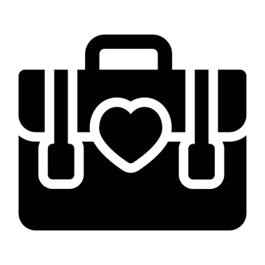 bavul ikonu vektör illüstrasyonu