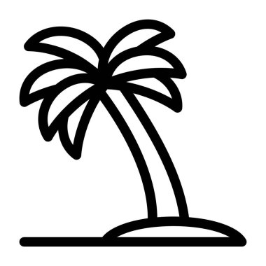 Palmiye ağacı simgesi. Web tasarımı için avuç içi vektör simgelerinin basit çizimi