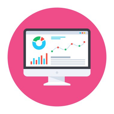 Analizler. Web simgesi basit illüstrasyon