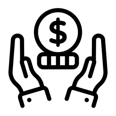 Dolar işareti simgesi, vektör çizimi