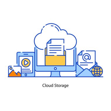 bulut hesaplama ve teknoloji tema çizelgesi tasarımı