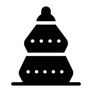 Noel çanı ikonu. Web için oyuncak çaydanlık vektör simgelerinin basit çizimi