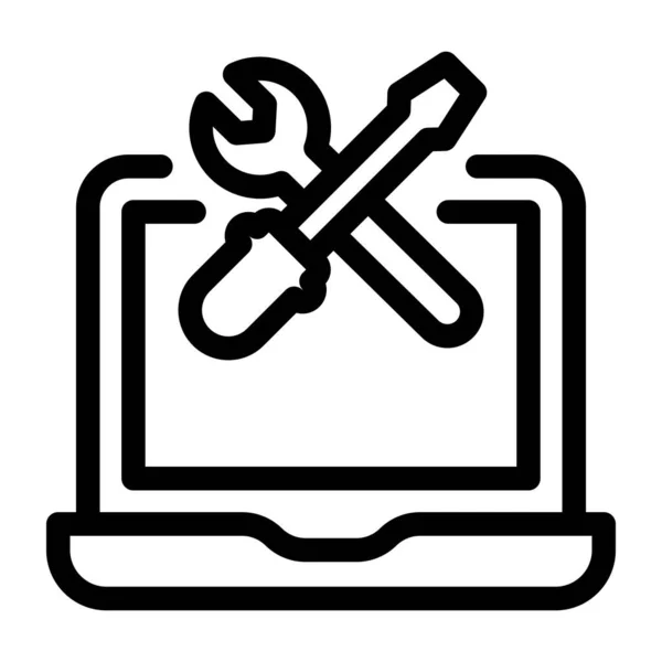 Icona Riparazione Del Computer Illustrazione Vettoriale — Vettoriale Stock