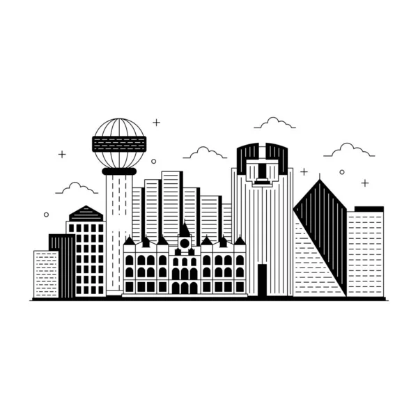 Stadtsilhouette Und Gebäude Vektor Illustration Grafik Design — Stockvektor