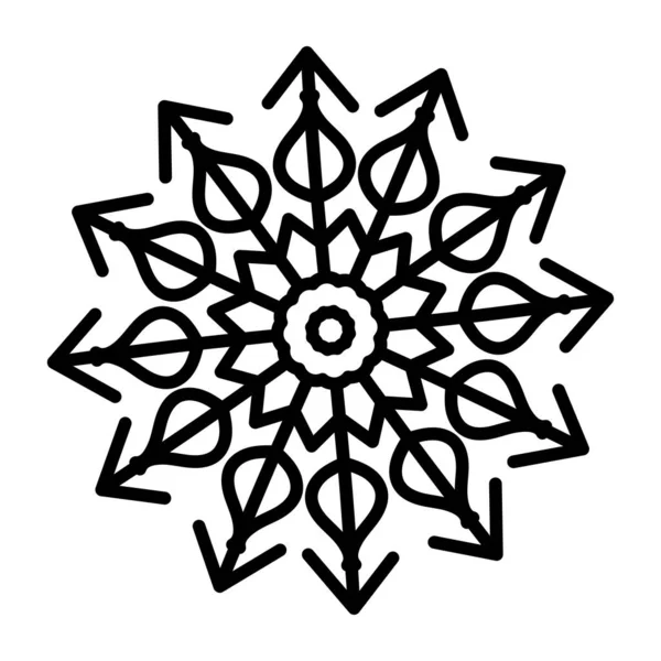 Snowflake Icon Outline Illustration Mandala Vector Icons Web — Stock Vector