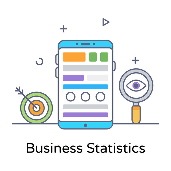 web banner design with mobile app icons isolated on white background