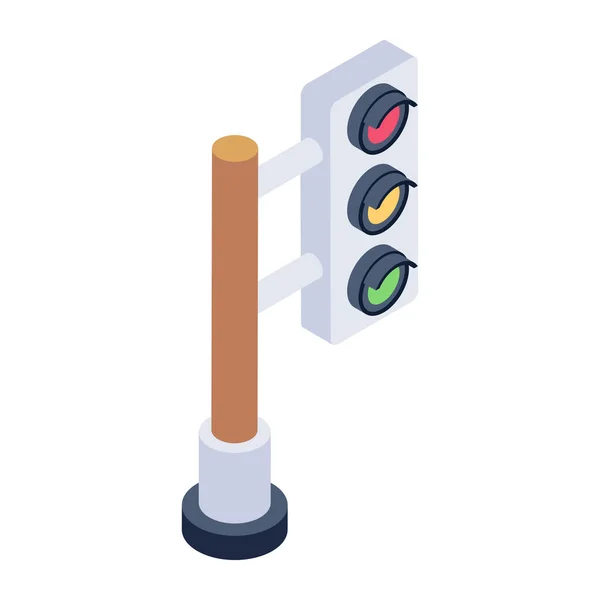 Icono Del Semáforo Isométrico Del Símbolo Vectorial Señal Tráfico Para — Vector de stock