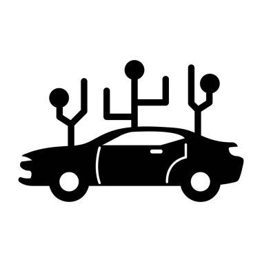 Araba kazası ikonu. Web için otomatik araç vektör simgelerinin düz çizimi