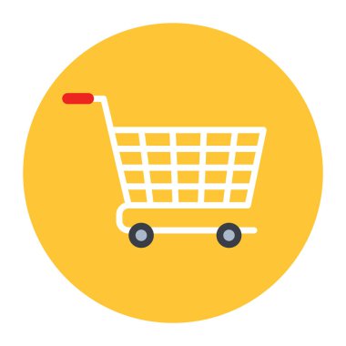 Alışveriş arabası ikonu. düz tasarım biçimi