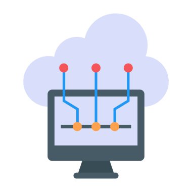bulut hesaplama düz simgesi