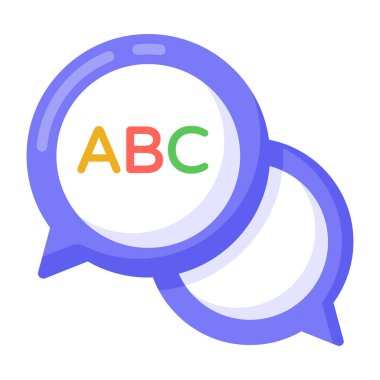 Sohbet balonları. Faq simgesinin basit bir illüstrasyonu.