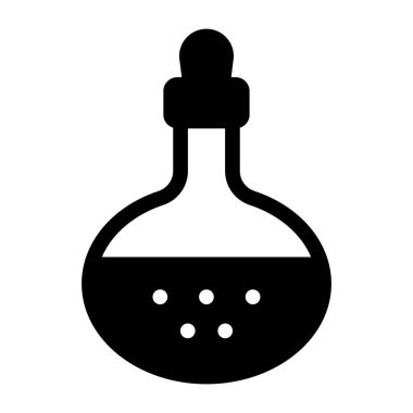 Kimyasal şişe ikonu. Web için test tübü vektör simgelerinin özet çizimi