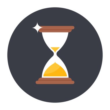 Kum saati simgesi. Web için gölge vektör simgeleriyle kum saatinin basit çizimi