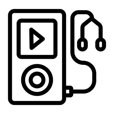 müzik çalar düz vektör simgesi