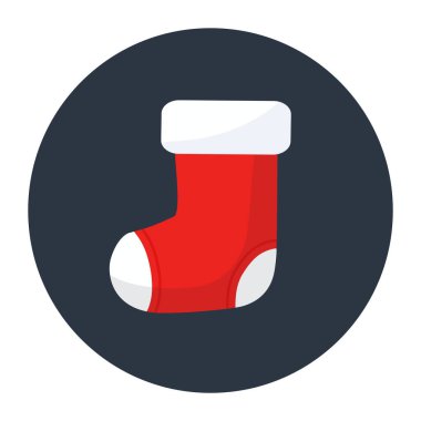 Noel çorap ikonu. Web için Noel Baba şapkası vektör simgelerinin basit çizimi