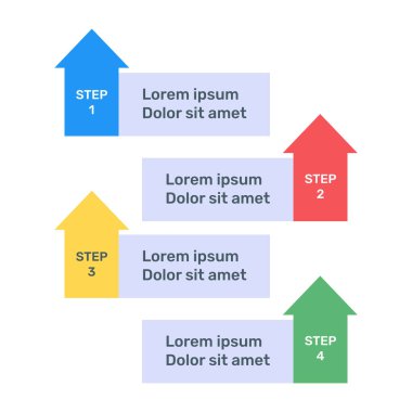 İş akışı düzeni, diyagram, sayı seçenekleri, web tasarımı için iş bilgi grafiklerinin vektör çizimi şablonu 