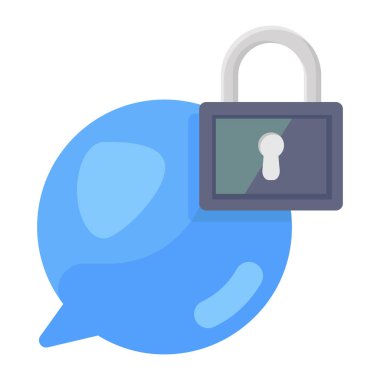 Kilit ikonlu asma kilit. düz dizayn