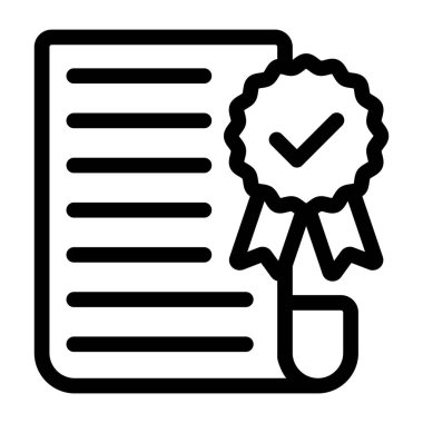 Sertifika. Web simgesi basit illüstrasyon