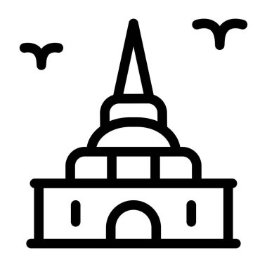 Tapınak ikonu vektörü. Web ve mobil için özet çizim sembolü.