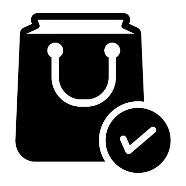 Alışveriş poşeti simgesi, vektör illüstrasyonu