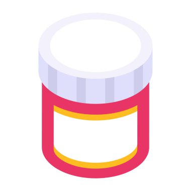 Krema ve sıvı ikonlu kavanoz, vektör illüstrasyonu