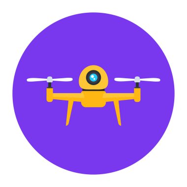 İHA kamera simgesi. Web için basit helikopter vektör sembolü çizimi