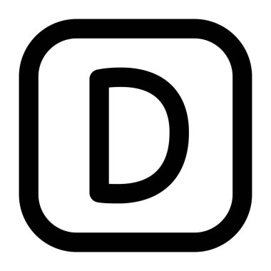 harf d simgesi, vektör illüstrasyonu