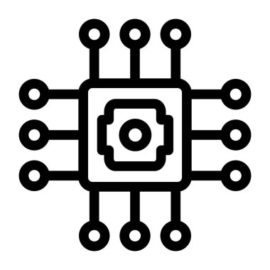 Cpu simge vektör illüstrasyonu