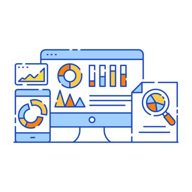 optimizasyon düz tasarım şablonu, vektör illüstrasyonu