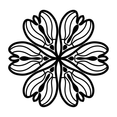 mandala ile siyah ve beyaz soyut desen.