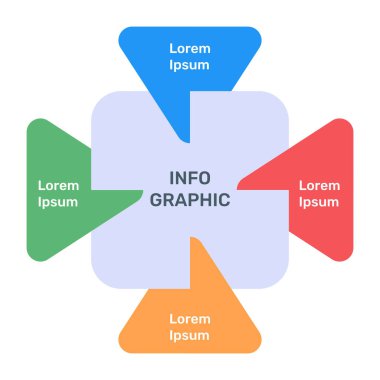 Metin, vektör illüstrasyonu, bilgi, iş konsepti eklemek için adımları olan renkli kağıt oklar kümesi