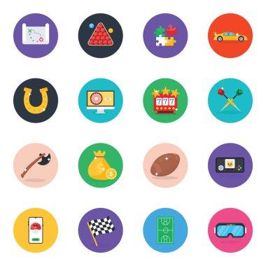 Beyaz arkaplanda modern düz vektör simgeleri kümesi 