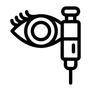 göz ve şırınga ikonu vektör çizimi