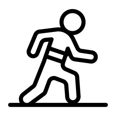 Koşuyor. Web simgesi basit illüstrasyon