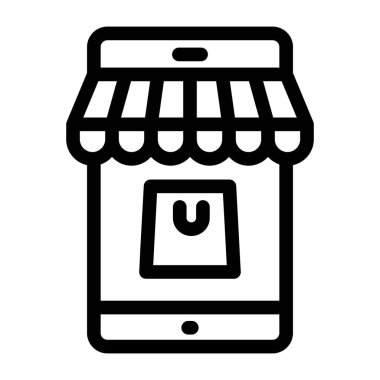 Düz stil dükkan simgesi