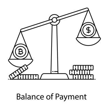 Bitcoin ve para ikonu. vektör illüstrasyonu