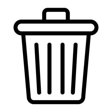 Çöp kutusu simgesi. Beyaz arkaplanda izole edilmiş web tasarımı için özet alışveriş sepeti vektör illüstrasyon sembolü