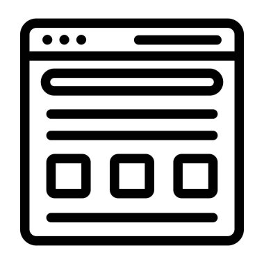 İnternet sitesi. Web simgesi basit illüstrasyon