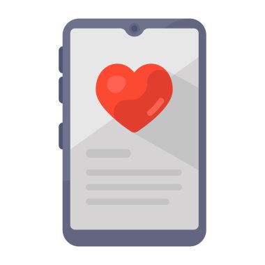 kalp vektörü düz renk simgesi