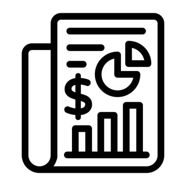 finansal rapor düz vektör simgesi