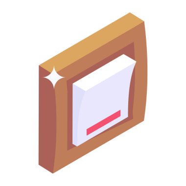 Yer imli bir kitabın kutusunun izometrik vektör çizimi