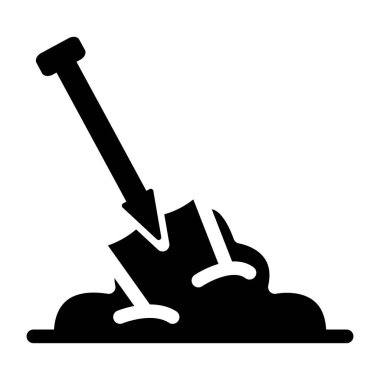 Kürek ikonu. siyah ve beyaz resimleme.