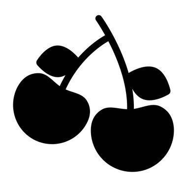 kiraz ikonu vektör illüstrasyonu