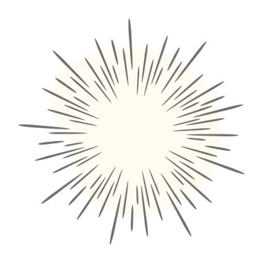 Güneşin retro ışınları. vektör illüstrasyonu.