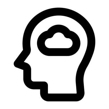 Beyin simgesi, vektör illüstrasyonu