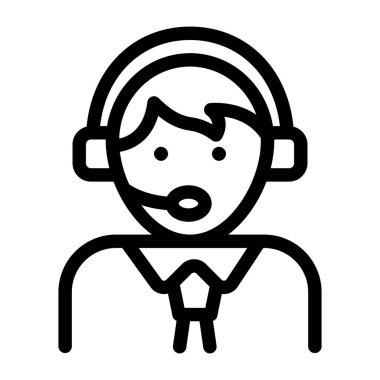 Çağrı merkezi simgesi. Müşteri hizmetleri vektör sembolü taslağı. beyaz arkaplanda izole