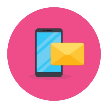 İleti vektör illüstrasyonlu akıllı telefon